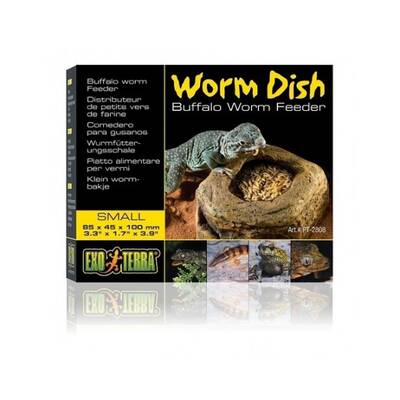 Exo Terra Buffalo Worm Feeder Dish Small 8.5x4.5x10 cm