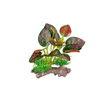 ReptiZoo Plastic Plant (Red Scindapsus Aureus) 12cm