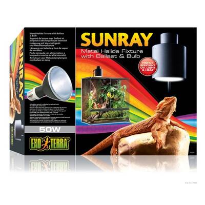 Exo Terra Sunray Fixture with Ballast & Bulb 50W