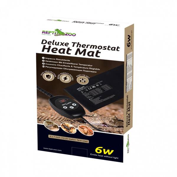 ReptiZoo Deluxe Heat Mat With Thermostat 6 Watt (10 x 17,8 cm) ReptiZoo Deluxe Heat Mat With Thermostat 6 Watt (10 x 17,8 cm)