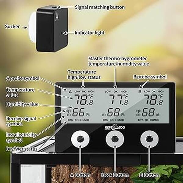 Reptizoo Wireless 3-Channel Thermo Hygrometer